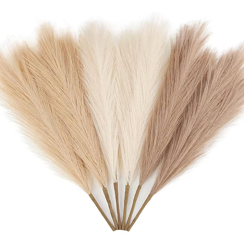 6/12/15Pc 55CM Artificial Pampas Grass Decor Bohemian Reed for DIY Floral Table Arrange Flower Wedding Home Christmas Decoration